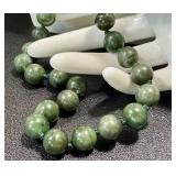 Vintage Hand-Knotted Jade Beaded Necklace, 24-Inch