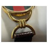 Gucci Gold-Tone Pendant Watch with Red-Green Dial - Untested