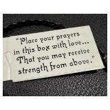 Sterling Silver Prayer Box Bracelet on Woven Leather - 7 Inches