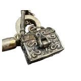 Sterling Silver Prayer Box Bracelet on Woven Leather - 7 Inches