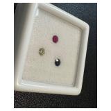 Ruby, Sapphire & Diamond Gemstones (4mm) (Lot of 3)