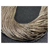 Multi-Strand Necklace with Textured Tubular Beads