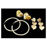Assorted Heart and Hoop Earrings - Gold-Tone & Silver-Tone Metal