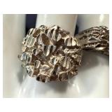 Two Sterling Silver Vintage Hip Hop Brutalist Rings - Sizes 8.25 & 9.5