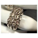 Two Sterling Silver Vintage Hip Hop Brutalist Rings - Sizes 8.25 & 9.5