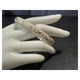 Vintage Etched Sterling Silver Bracelet with Cross-Hatch Motif