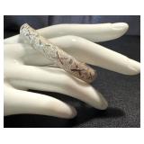 Vintage Etched Sterling Silver Bracelet with Cross-Hatch Motif