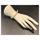 Vintage Etched Sterling Silver Bracelet with Cross-Hatch Motif