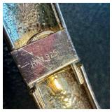 Vintage Etched Sterling Silver Bracelet with Cross-Hatch Motif