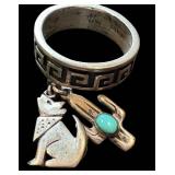 Assorted Vintage Southwestern Sterling Silver Earrings & Ring
