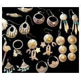 Assorted Vintage Southwestern Sterling Silver Earrings & Ring