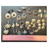 Assorted Vintage Southwestern Sterling Silver Earrings & Ring
