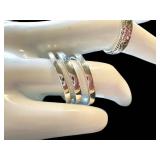 Sterling Silver Ring Lot (Lot of 6) - Bow Ring, Engraved Band & Stacking Rings