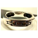 Sterling Silver Turquoise Inlay Ring - Size 11.5