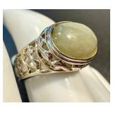 Sterling Silver Serpentine Ring with Lattice Openwork - Size 8.25