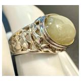 Sterling Silver Serpentine Ring with Lattice Openwork - Size 8.25