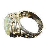 Sterling Silver Serpentine Ring with Lattice Openwork - Size 8.25
