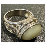 Sterling Silver Serpentine Ring with Lattice Openwork - Size 8.25