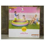 10.63'' x 4.13'' x 15' 3 Ring Pool 105 gal Round Kiddie Pool - Yellow/Pink/Navy - Sun Squad