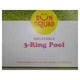 10.63'' x 4.13'' x 15' 3 Ring Pool 105 gal Round Kiddie Pool - Yellow/Pink/Navy - Sun Squad