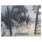 (FS) 3-Piece Wolves Wall Decor Cloc...