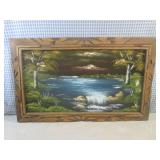 (FS) Vintage Wood Frame Painting On...