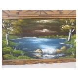 (FS) Vintage Wood Frame Painting On...