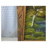 (FS) Vintage Wood Frame Painting On...
