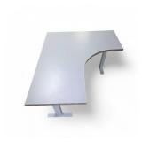 Knoll L Shaped Power Sit Stand Adjustable Height Desk Right Hand Return Retails for $2999 measures 48' x 58' and adjusts between 25' to 41' tall