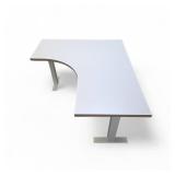 Knoll L Shaped Power Sit Stand Adjustable Height Desk Left Hand Return Retails for $2999 measures 48' x 58' and adjusts between 25' to 41' tall