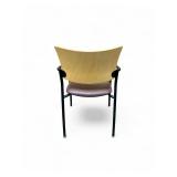 Set of Four Burgundy Stacking Chairs