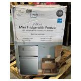 2 Door Mini Fridge with Freezer