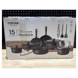 Carote 15 Piece Titanium Nonstick Cookware Set
