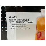 Glass Drink Dispenser with Ceramic Stand
