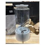 Glass Drink Dispenser with Ceramic Stand