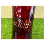 Rare Antique Ruby Red Grandin ND Glass Water Pitcher