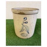 2 Gallon Blue Leaf Union Stoneware Crock Red Wing MN