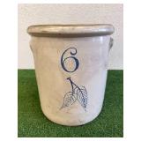 6 Gallon Blue Leaf Crock