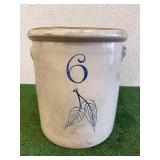 6 Gallon Blue Leaf Crock