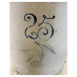 25 Gallon Blue Leaf Red Wing Union Stoneware Crock