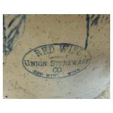 25 Gallon Blue Leaf Red Wing Union Stoneware Crock