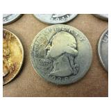 6 - 90% Silver Washington Quarters
