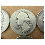 6 - 90% Silver Washington Quarters