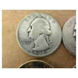 6 - 90% Silver Washington Quarters