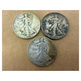 Walking Liberty Half Dollars - 1935, 1936 & 1945