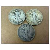 Walking Liberty Half Dollars - 1936, 1943 & 1945