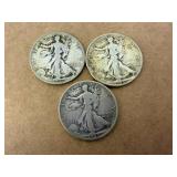 Walking Liberty Half Dollars - 1936, 1943 & 1945