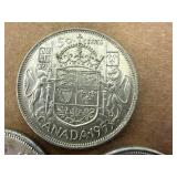 3 Canadian 80% Silver Half Dollars - 1953, 1958 & 1961