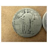 Standing Liberty US Quarter & 1938 Canadian Quarter