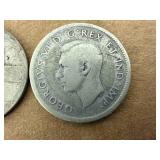 Standing Liberty US Quarter & 1938 Canadian Quarter
